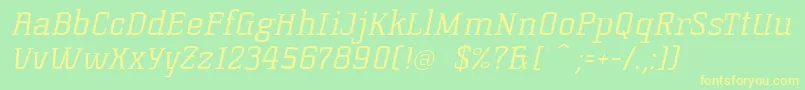 KorneuburgslablightLightitalic Font – Yellow Fonts on Green Background