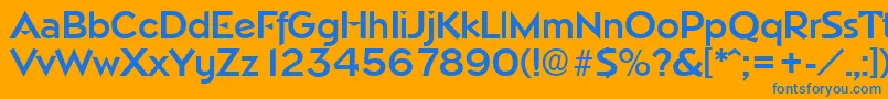 NapoliSerialBoldDb Font – Blue Fonts on Orange Background