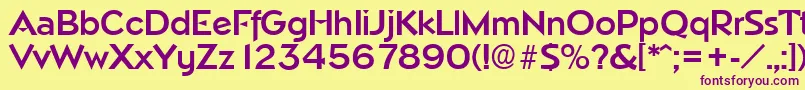 NapoliSerialBoldDb Font – Purple Fonts on Yellow Background