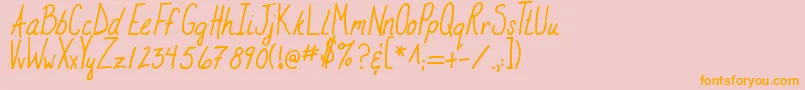 MtfStampinRachel Font – Orange Fonts on Pink Background