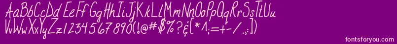 Weitere Informationen zur MtfStampinRachel-Schriftart MtfStampinRachel-Schriftart – Rosa Schriften auf violettem Hintergrund