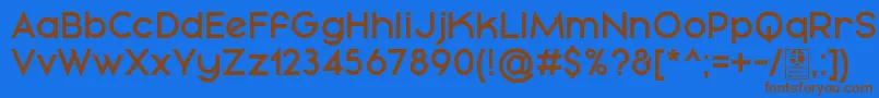 MayekaDemiBoldDemo Font – Brown Fonts on Blue Background