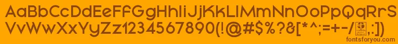 Czcionka MayekaDemiBoldDemo – brązowe czcionki na pomarańczowym tle