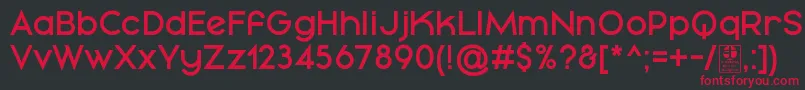 フォントMayekaDemiBoldDemo – 黒い背景に赤い文字