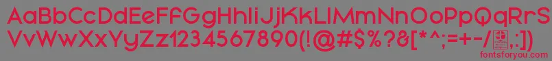 フォントMayekaDemiBoldDemo – 赤い文字の灰色の背景