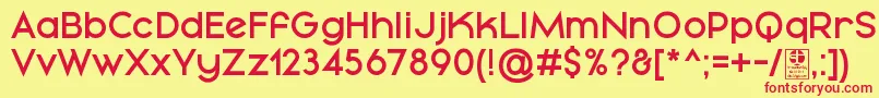 MayekaDemiBoldDemo Font – Red Fonts on Yellow Background