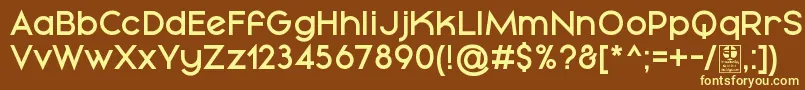 MayekaDemiBoldDemo Font – Yellow Fonts on Brown Background