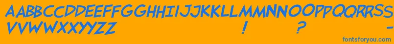 Jaysfxitalic-Schriftart – Blaue Schriften auf orangefarbenem Hintergrund