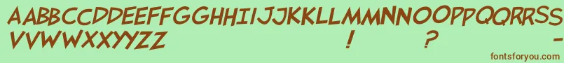 Jaysfxitalic-fontti – ruskeat fontit vihreällä taustalla