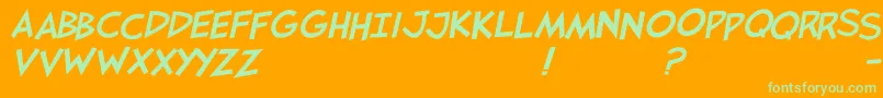 Jaysfxitalic-fontti – vihreät fontit oranssilla taustalla