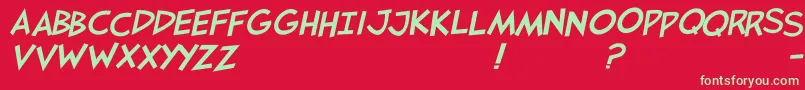 フォントJaysfxitalic – 赤い背景に緑の文字