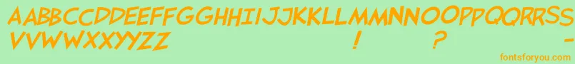 Jaysfxitalic Font – Orange Fonts on Green Background