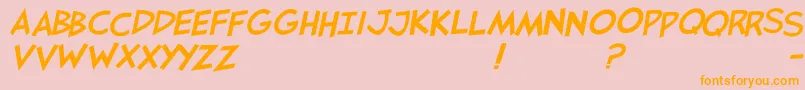 Jaysfxitalic-fontti – oranssit fontit vaaleanpunaisella taustalla