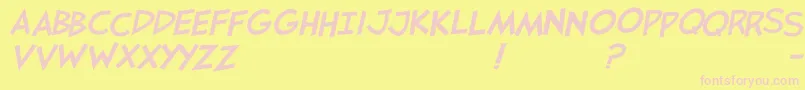 Jaysfxitalic-fontti – vaaleanpunaiset fontit keltaisella taustalla