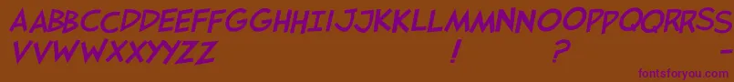Jaysfxitalic-fontti – violetit fontit ruskealla taustalla