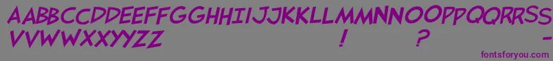 フォントJaysfxitalic – 紫色のフォント、灰色の背景