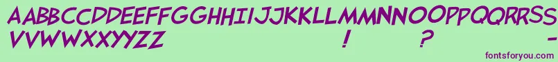 Jaysfxitalic-Schriftart – Violette Schriften auf grünem Hintergrund