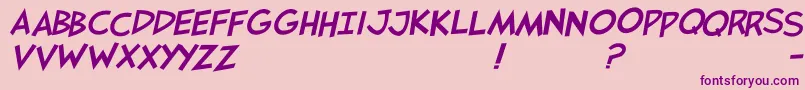 フォントJaysfxitalic – ピンクの背景に紫のフォント