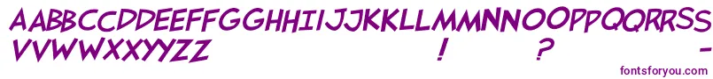 Jaysfxitalic-Schriftart – Violette Schriften auf weißem Hintergrund