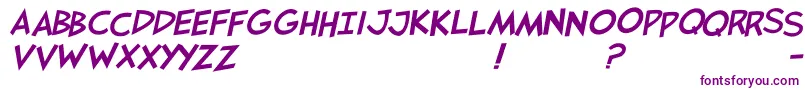 Jaysfxitalic-fontti – violetit fontit valkoisella taustalla