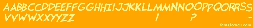 Jaysfxitalic Font – Yellow Fonts on Orange Background