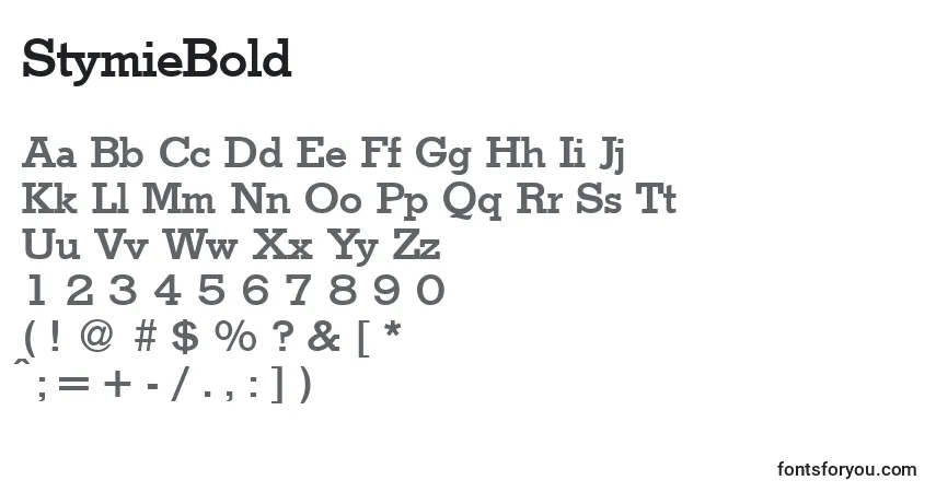 A fonte StymieBold – alfabeto, números, caracteres especiais