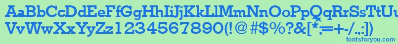 フォントStymieBold – 青い文字は緑の背景です。