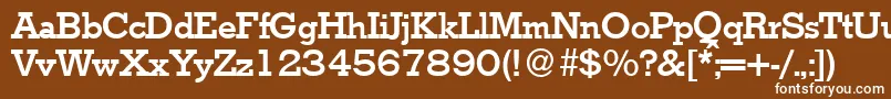 StymieBold-Schriftart – Weiße Schriften auf braunem Hintergrund