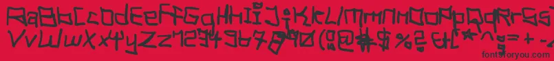 TagHandGraffitiTrashFat Font – Black Fonts on Red Background