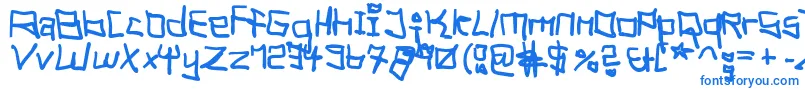 フォントTagHandGraffitiTrashFat – 白い背景に青い文字