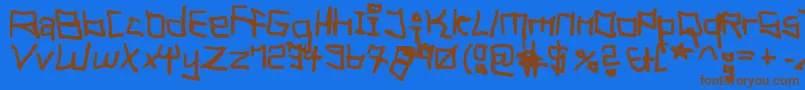 TagHandGraffitiTrashFat Font – Brown Fonts on Blue Background