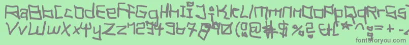 TagHandGraffitiTrashFat Font – Gray Fonts on Green Background