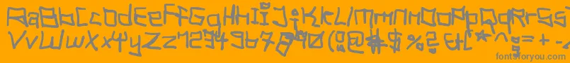 TagHandGraffitiTrashFat Font – Gray Fonts on Orange Background