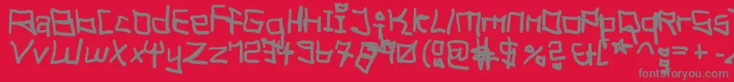 TagHandGraffitiTrashFat Font – Gray Fonts on Red Background