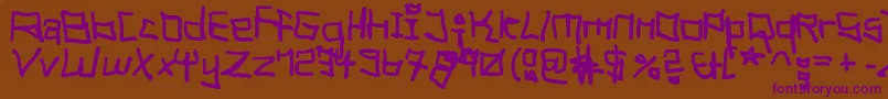 TagHandGraffitiTrashFat Font – Purple Fonts on Brown Background