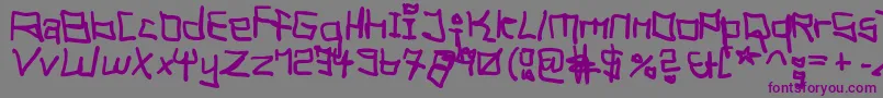 TagHandGraffitiTrashFat Font – Purple Fonts on Gray Background
