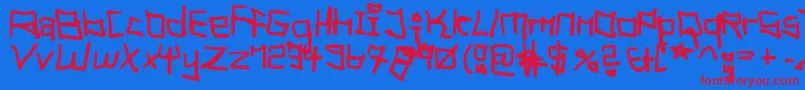 TagHandGraffitiTrashFat Font – Red Fonts on Blue Background