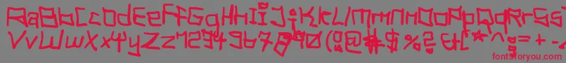 TagHandGraffitiTrashFat Font – Red Fonts on Gray Background