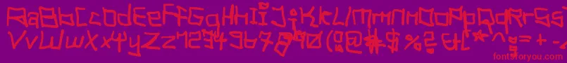 TagHandGraffitiTrashFat Font – Red Fonts on Purple Background