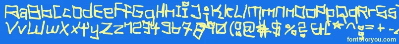 TagHandGraffitiTrashFat Font – Yellow Fonts on Blue Background