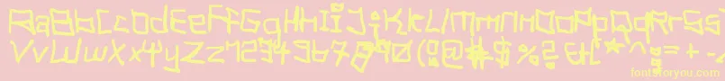 TagHandGraffitiTrashFat Font – Yellow Fonts on Pink Background