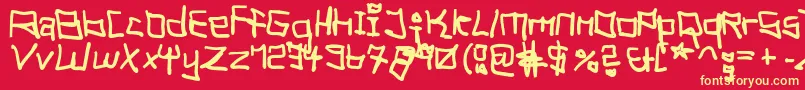 TagHandGraffitiTrashFat Font – Yellow Fonts on Red Background