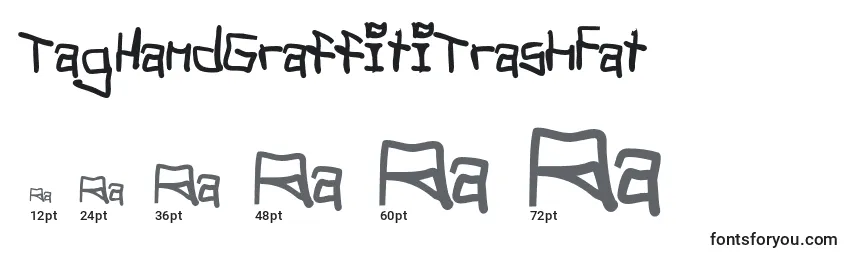 Размеры шрифта TagHandGraffitiTrashFat