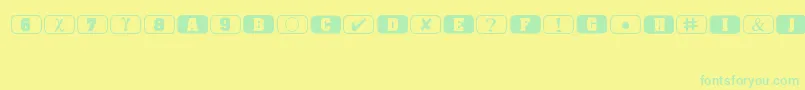 Bullets1Regular-Schriftart – Grüne Schriften auf gelbem Hintergrund