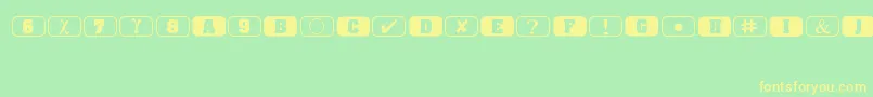 Bullets1Regular-Schriftart – Gelbe Schriften auf grünem Hintergrund