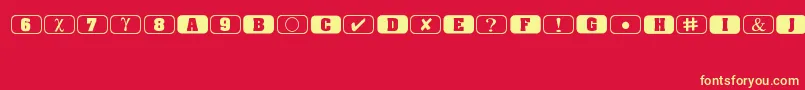 Шрифт Bullets1Regular – жёлтые шрифты на красном фоне