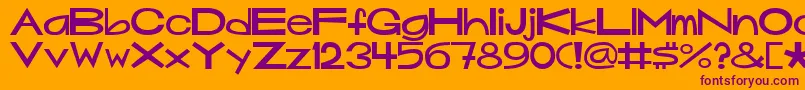 Mouseyer-fontti – violetit fontit oranssilla taustalla