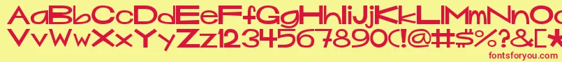 Mouseyer-fontti – punaiset fontit keltaisella taustalla