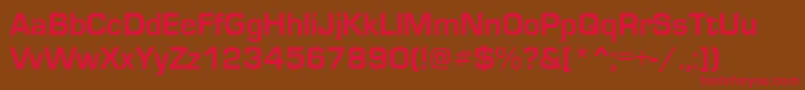 フォントEuroseRegular – 赤い文字が茶色の背景にあります。