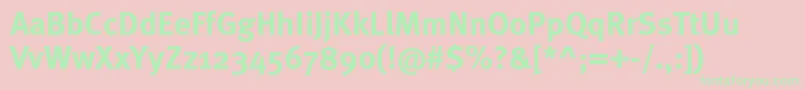 Metaboldc Font – Green Fonts on Pink Background